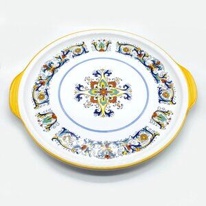 RARE Nova Deruta Hand Painted Double Handle Serving Platter 13"